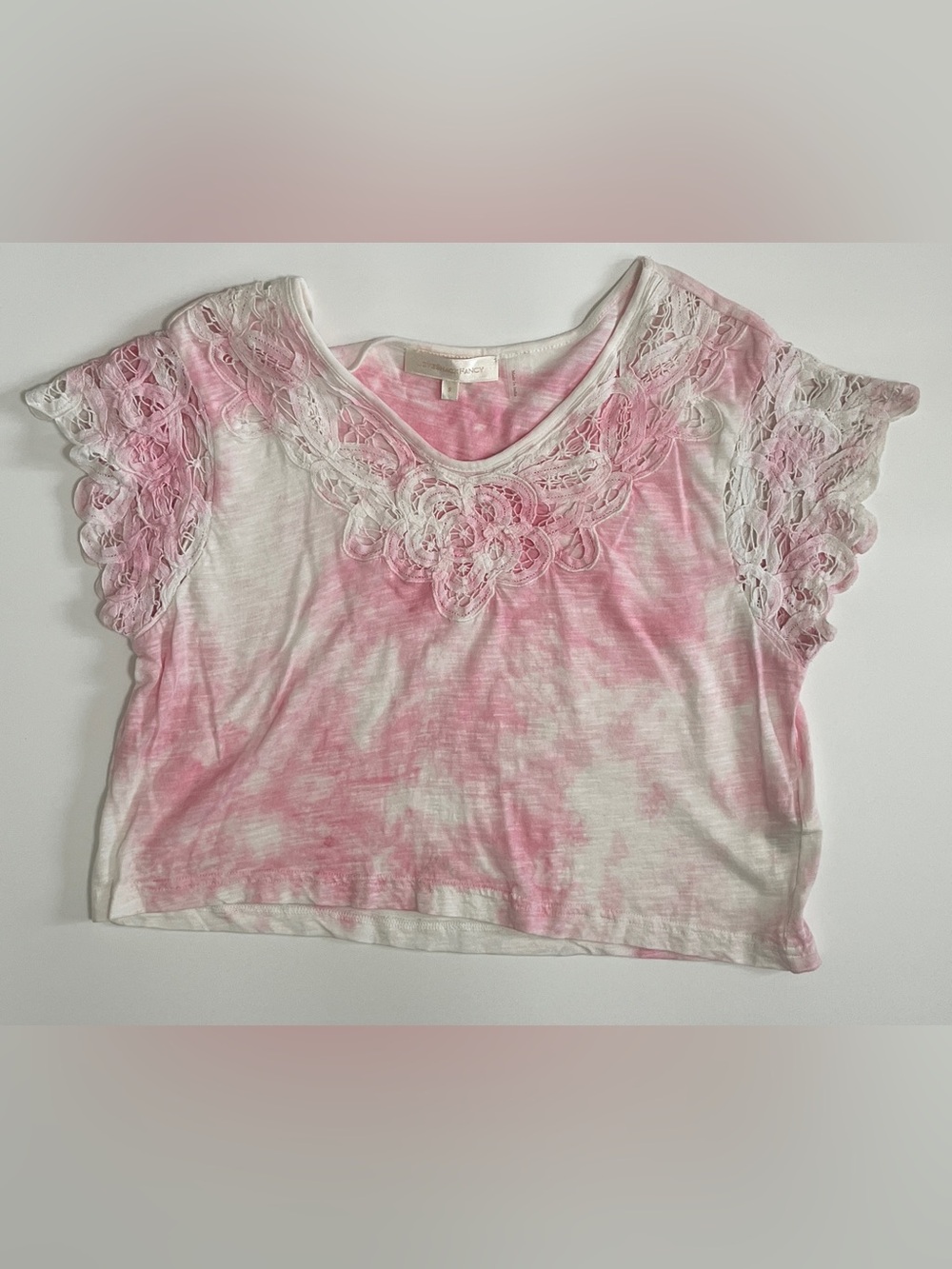 Love shack fancy cropped Rubin lace top size Small